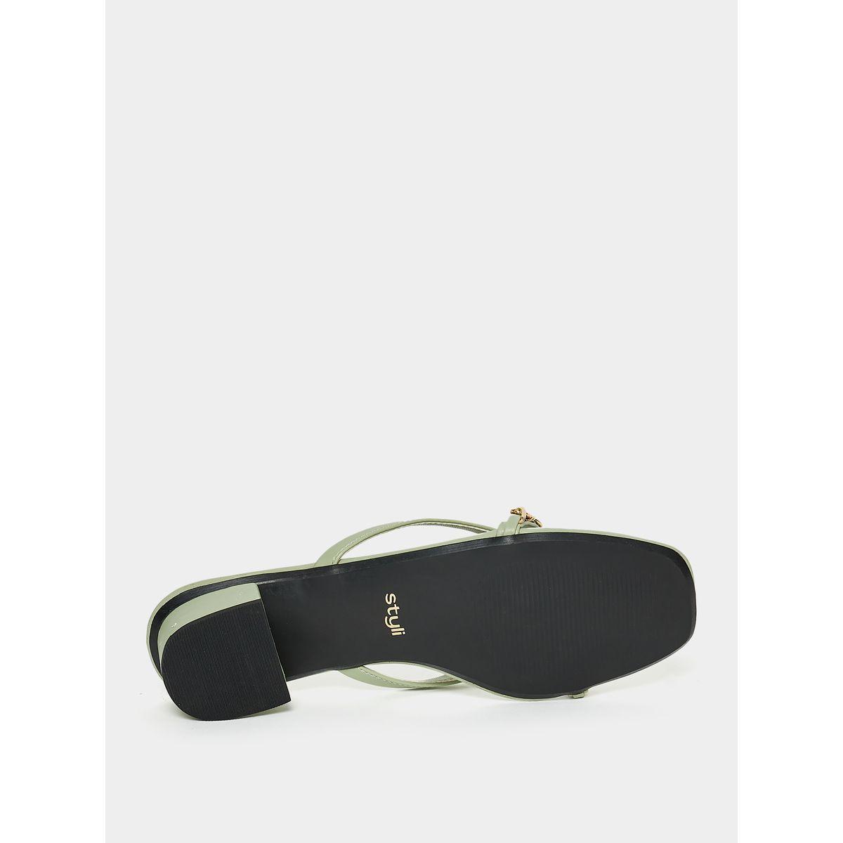 Styli Embellished Detail Braided Band Low Heel Sandal-women-shoes-sandals-flats-image-6