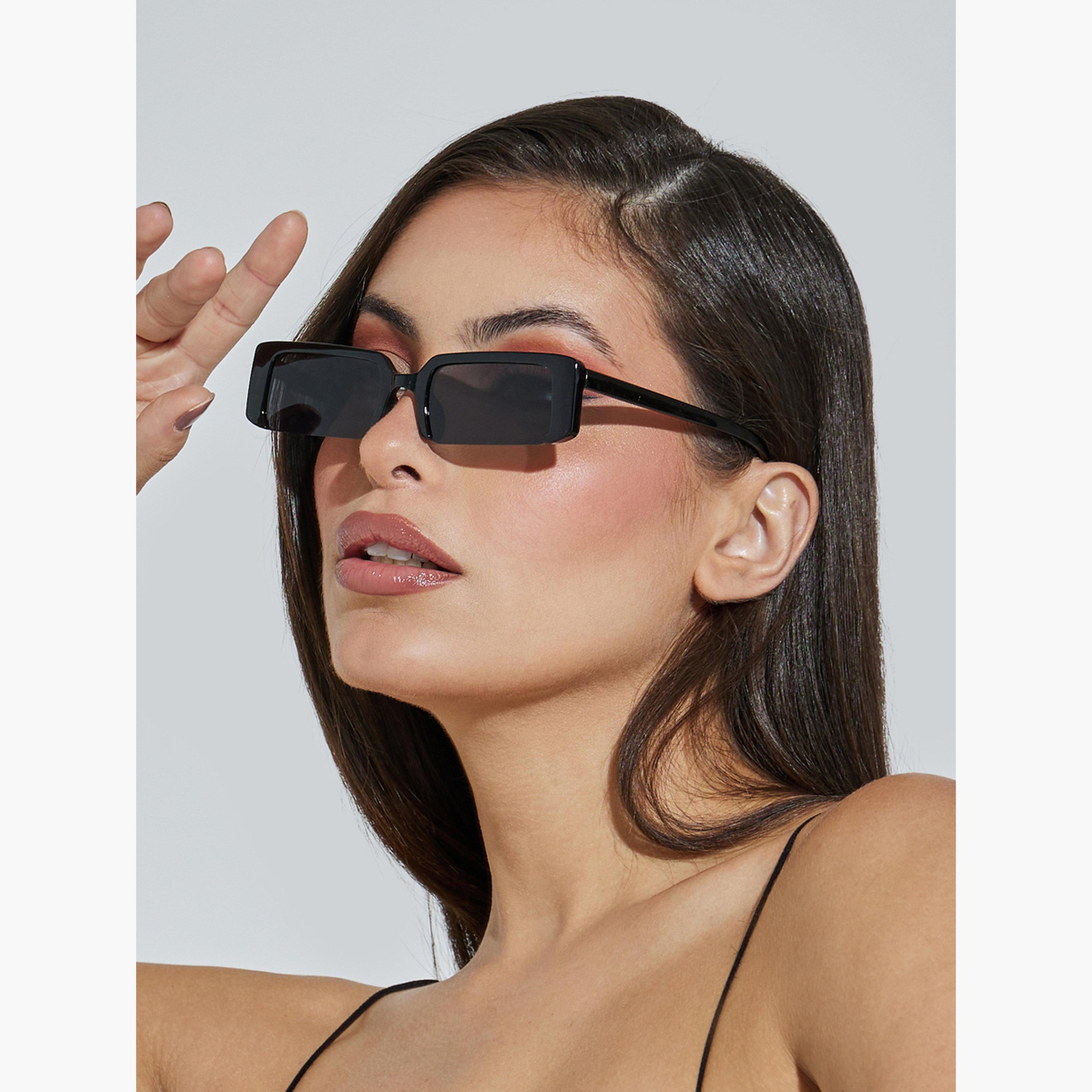 Styli Semi Rim Rectangular Frame Sunglasses-women-sunglasses-image-2