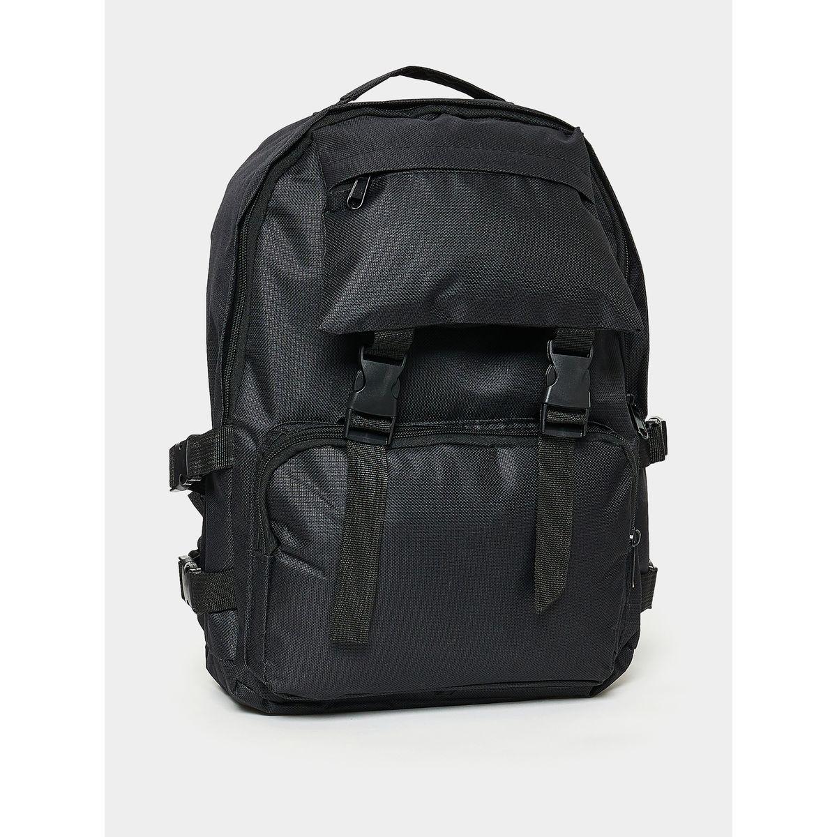 Styli Buckle Detail Solid Backpack-women-bagsandwallets-backpacks-image-1