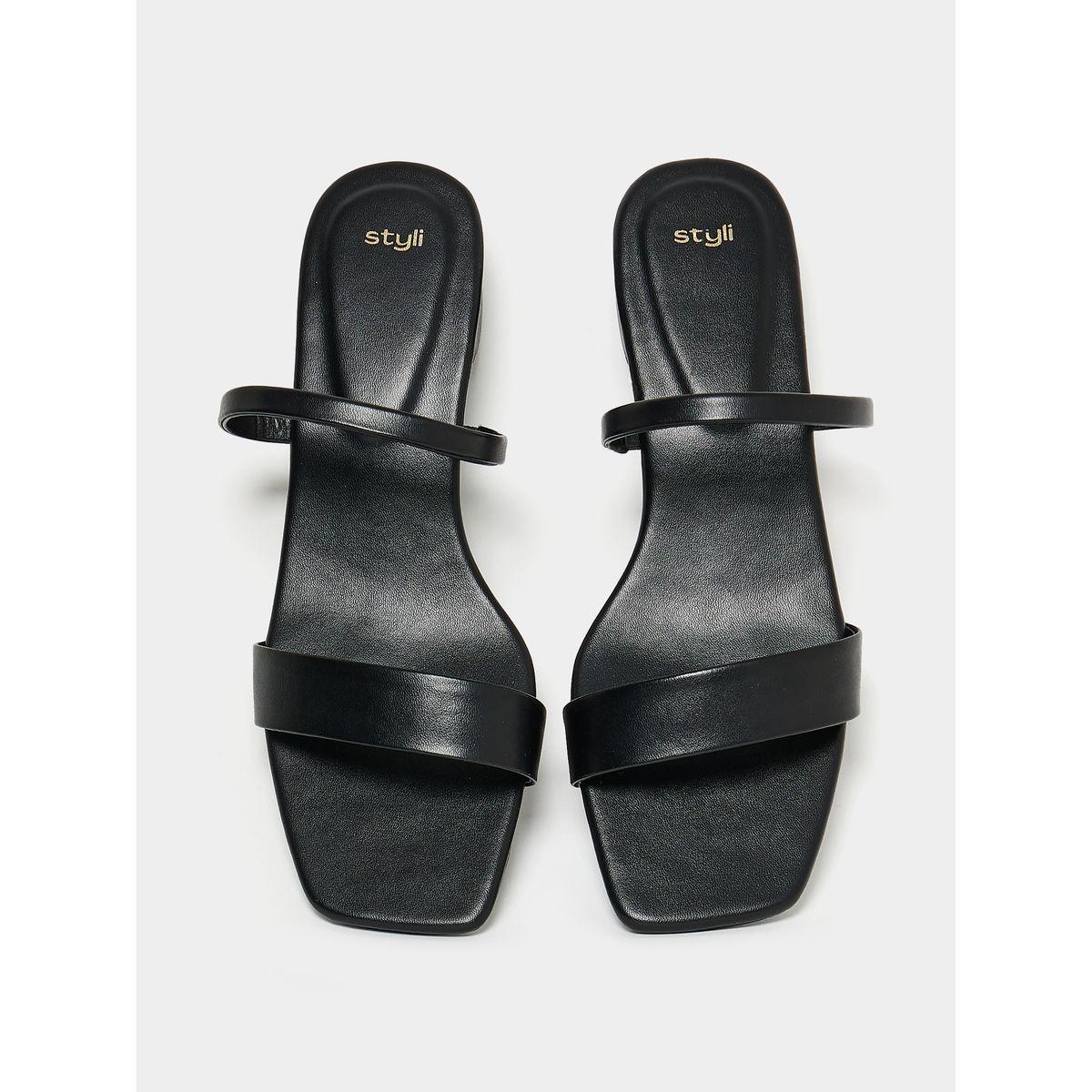 Styli Double Strap Low Heel Sandal-women-shoes-heels-image-5