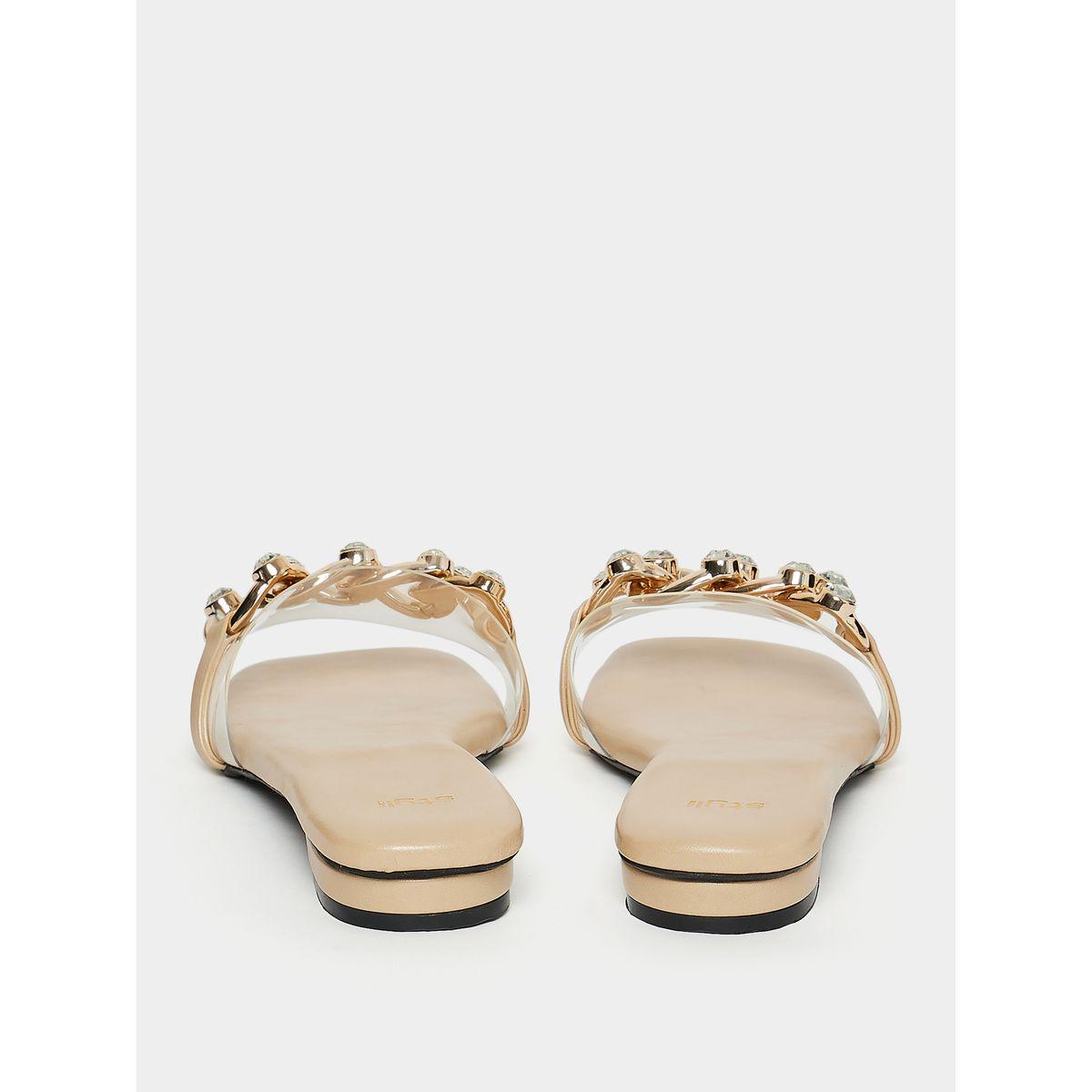 صندل فلات بسير مزين بحلية-women-shoes-sandals-flats-image-2