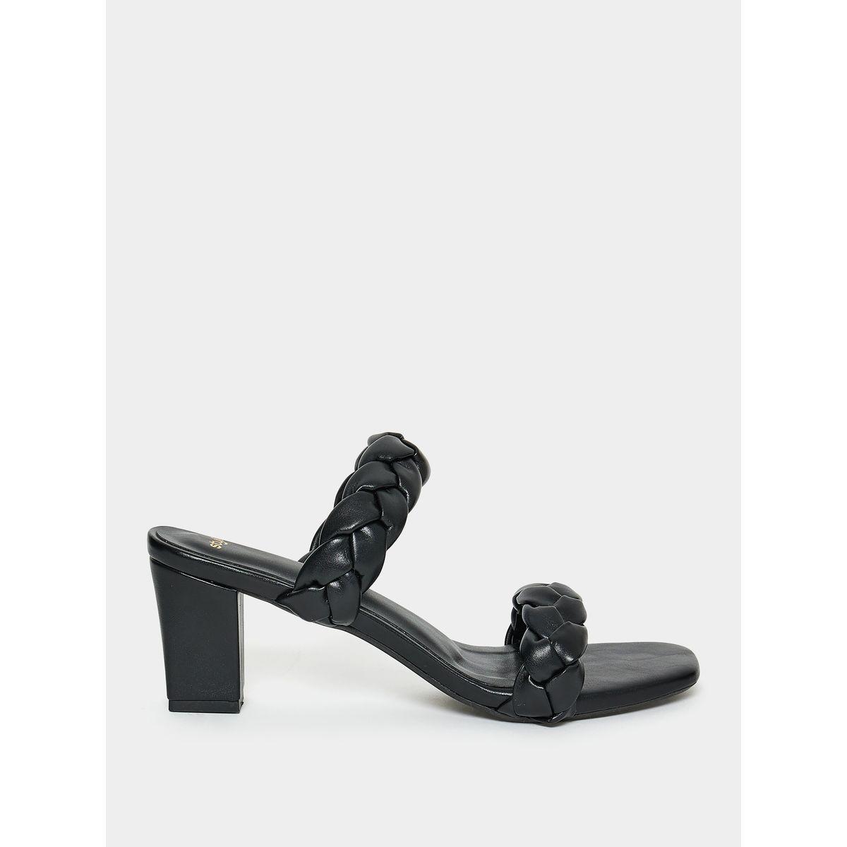 Styli Braided Double Strap Block Heel Sandals-women-shoes-heels-image-2