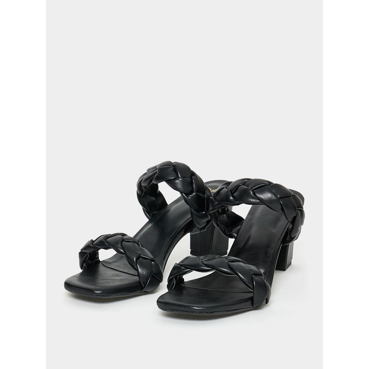 Styli Braided Double Strap Block Heel Sandals-women-shoes-heels-image-3