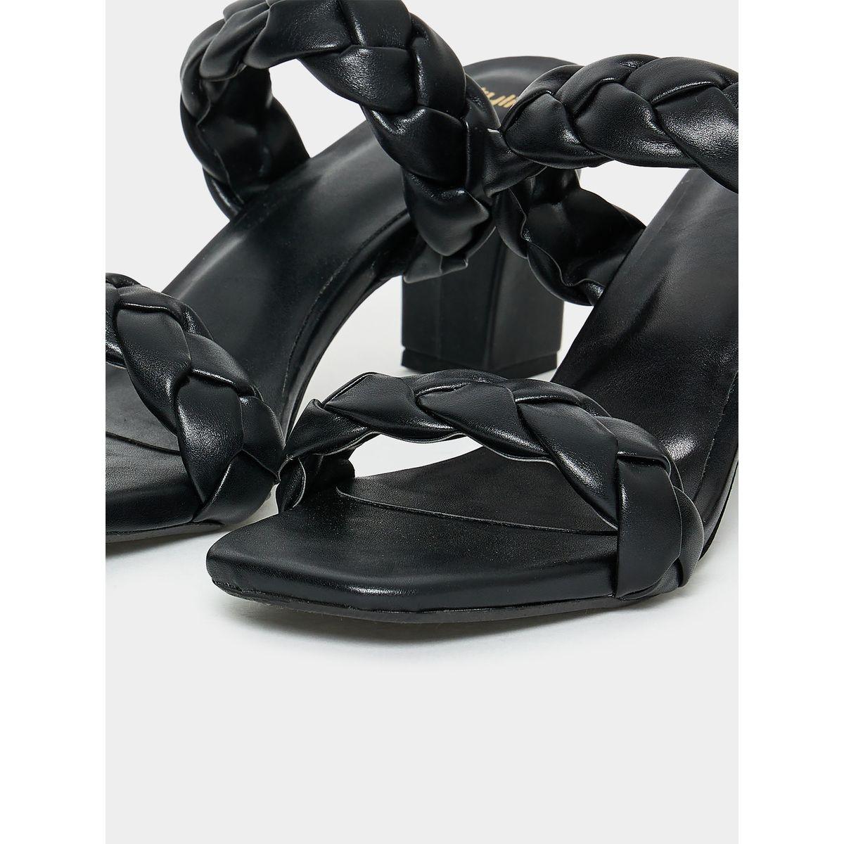 Styli Braided Double Strap Block Heel Sandals-women-shoes-heels-image-6