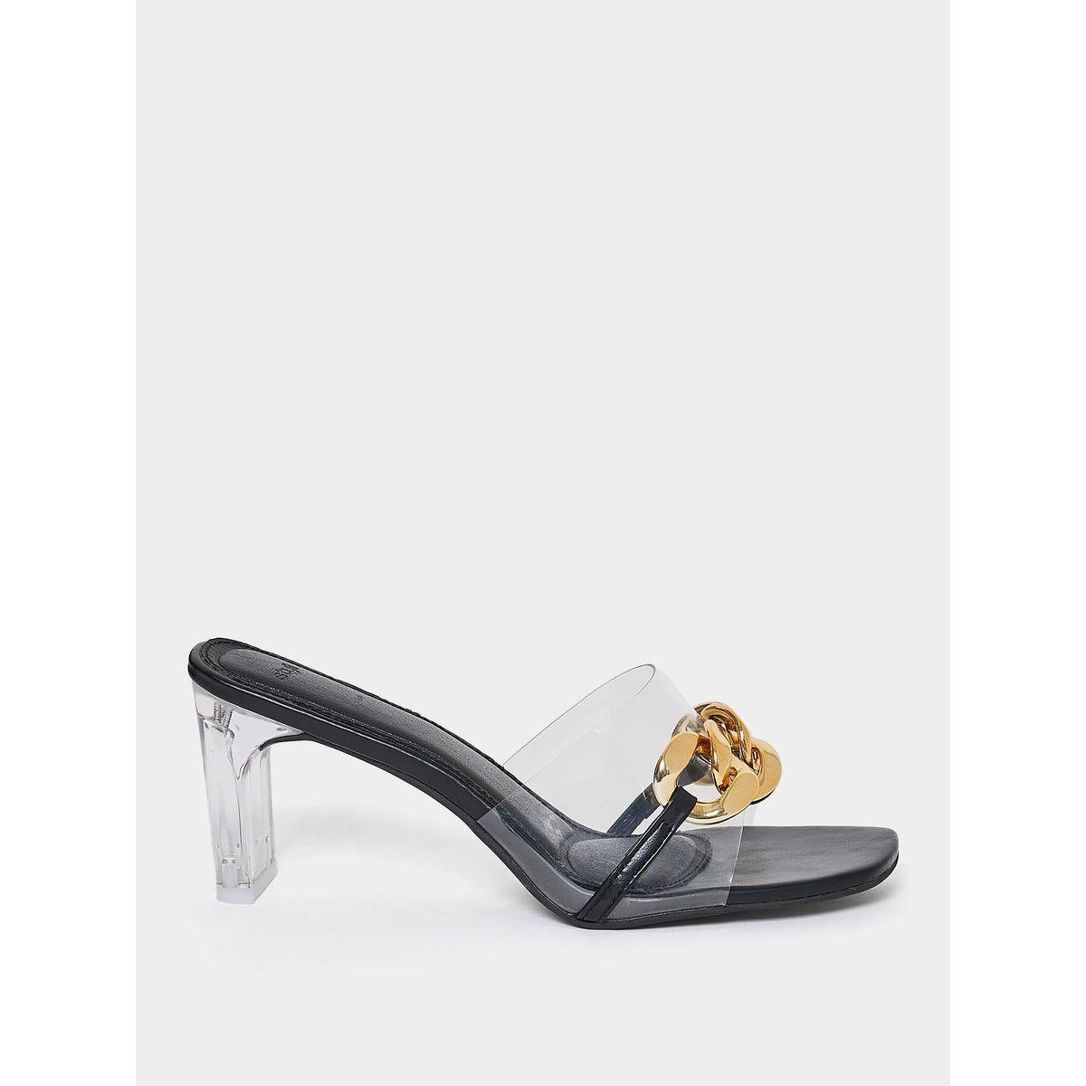 Styli Chain Embellished Mid Heel Sandal-women-shoes-heels-image-2