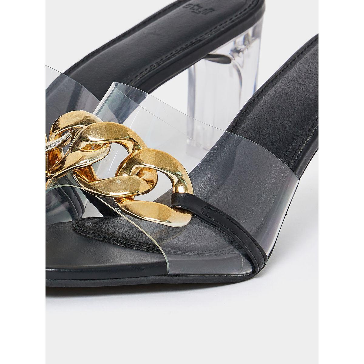 Styli Chain Embellished Mid Heel Sandal-women-shoes-heels-image-6
