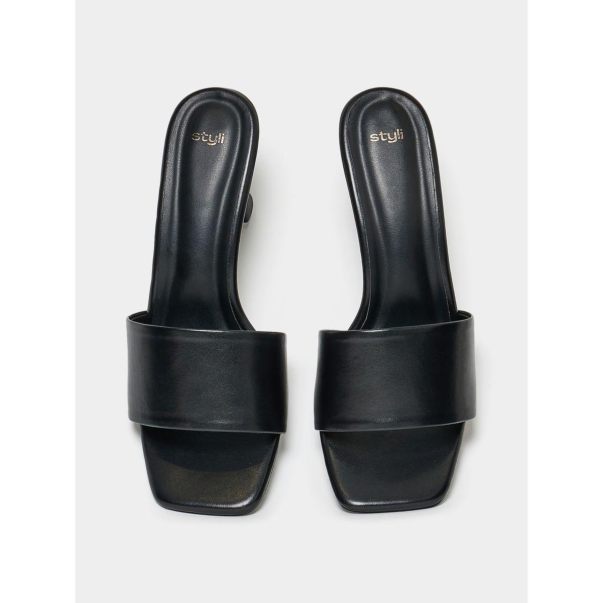 Styli Single Band Spool Heel Sandals-women-shoes-heels-image-5