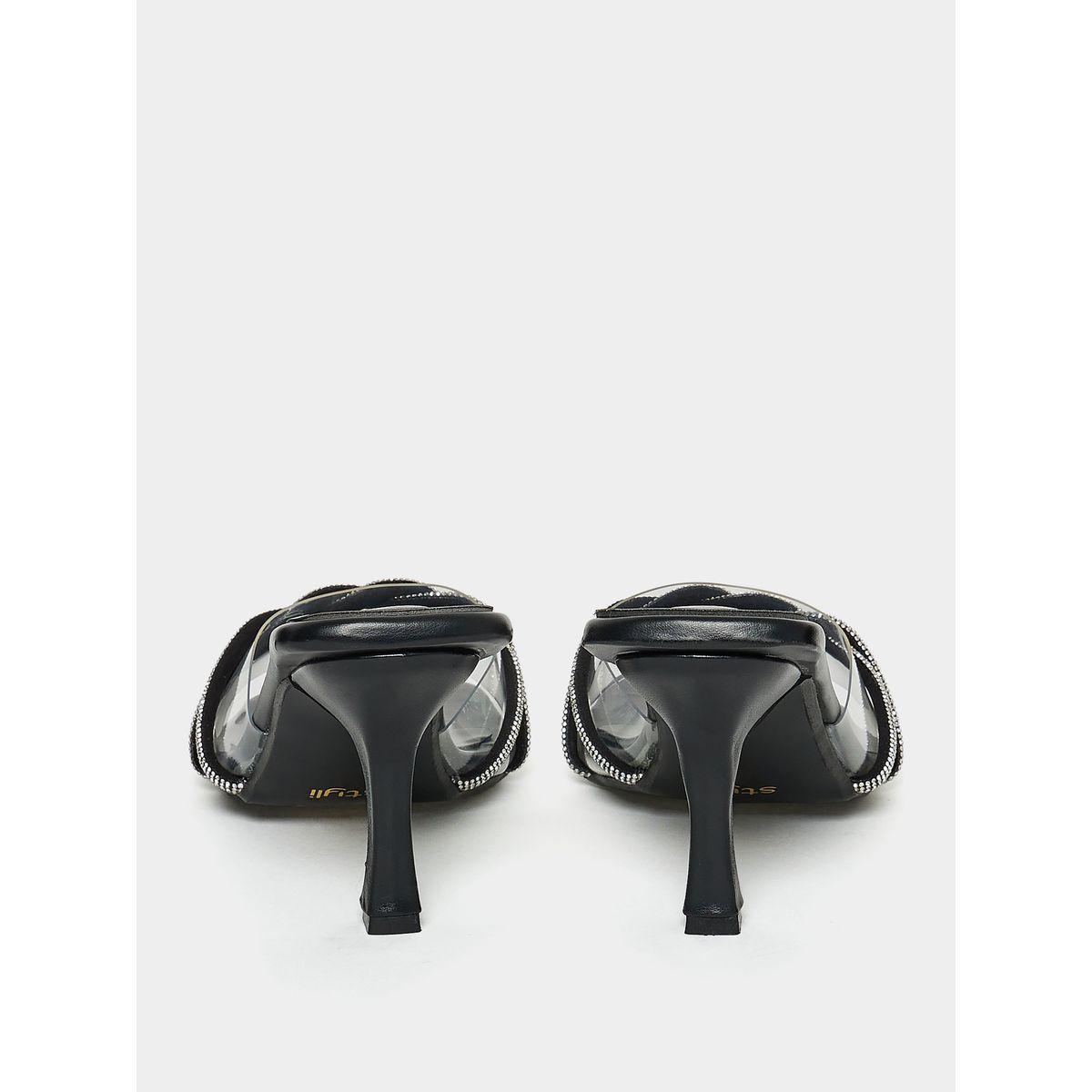 Styli Embellished Transparent Strap Heel Sandals-women-shoes-heels-image-4