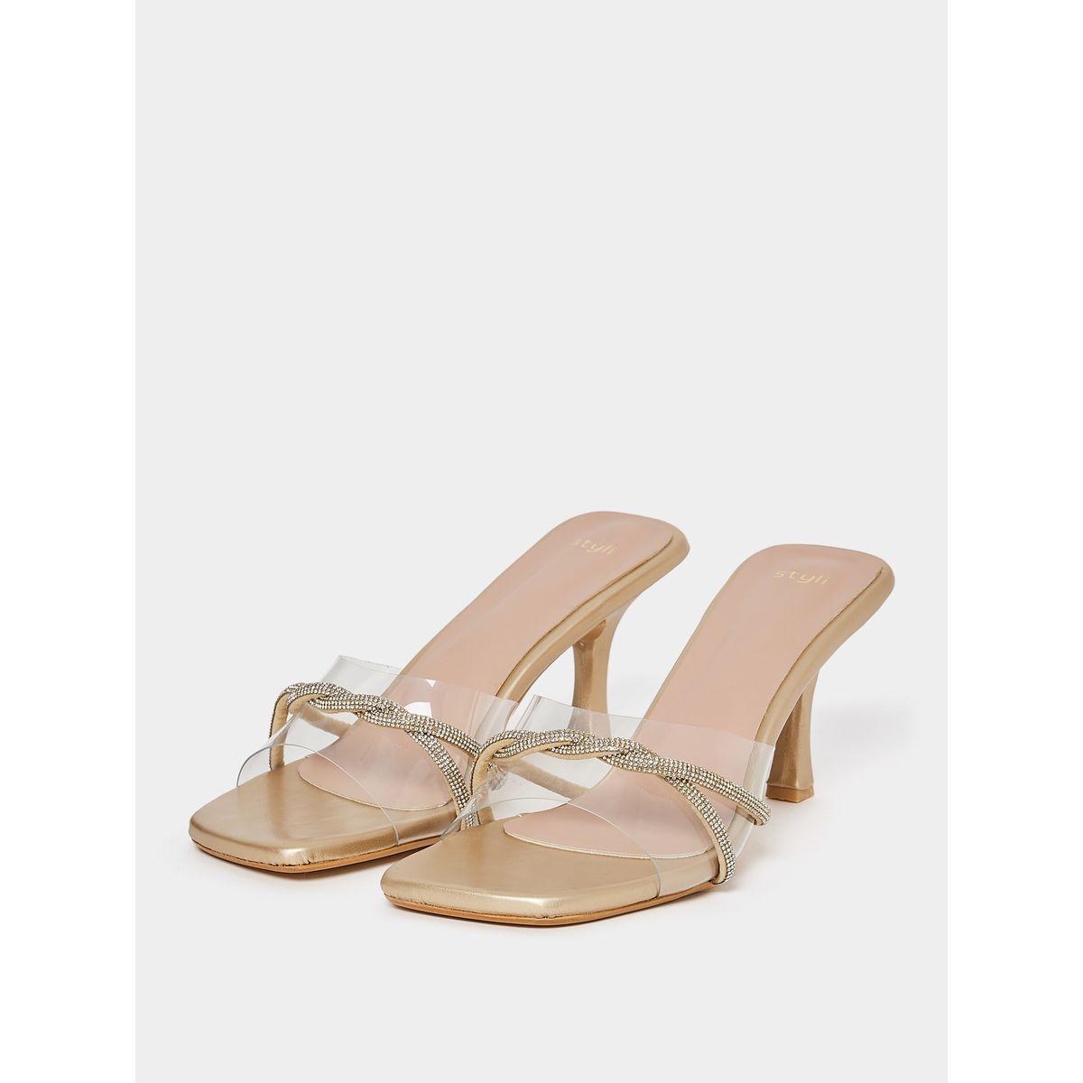 Styli Embellished Transparent Strap Heel Sandals-women-shoes-heels-image-3