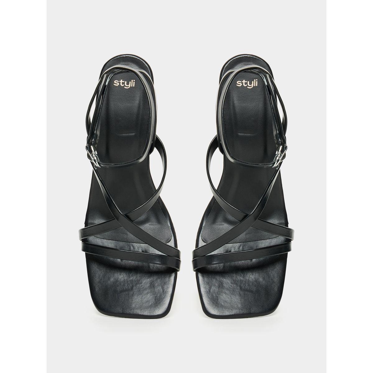 Styli Cross Band Ankle Strap Heel Sandals-women-shoes-heels-image-4