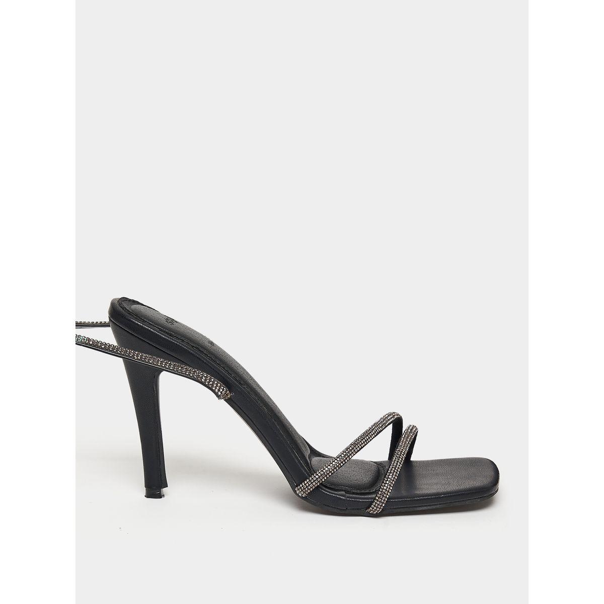 Styli Ankle Strap Embellished Heel Sandals-women-shoes-heels-image-1