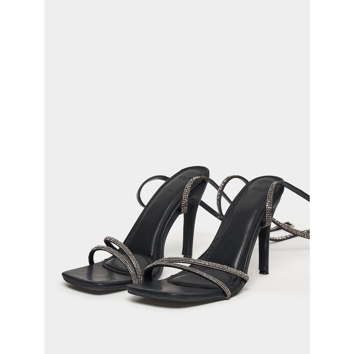 Styli Ankle Strap Embellished Heel Sandals-women-shoes-heels-image-3