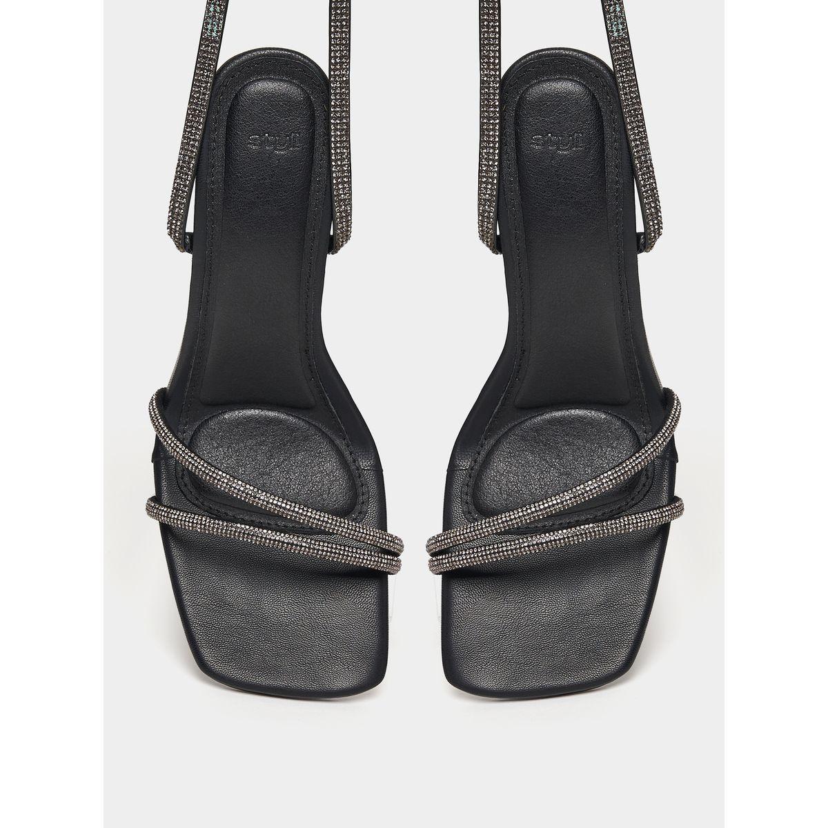Styli Ankle Strap Embellished Heel Sandals-women-shoes-heels-image-5