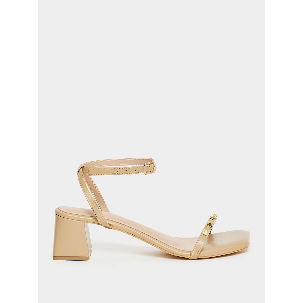 Styli Studded Strap Block Heel Sandals-women-shoes-heels-image-1