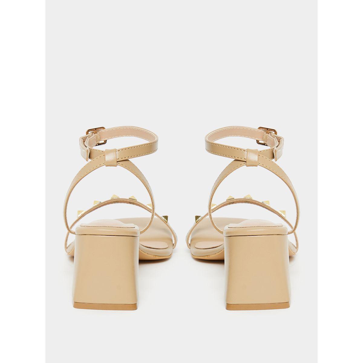 Styli Studded Strap Block Heel Sandals-women-shoes-heels-image-3