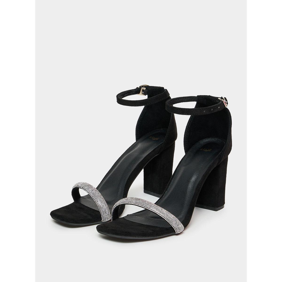Styli Shimmer Strap Block Heel Sandal-women-shoes-heels-image-3