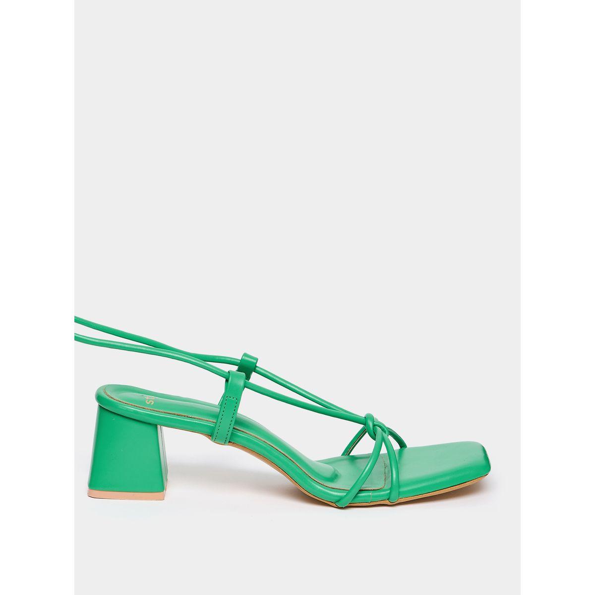 Styli Tie Around Criss Cross Block Heel Sandals-women-shoes-heels-image-1