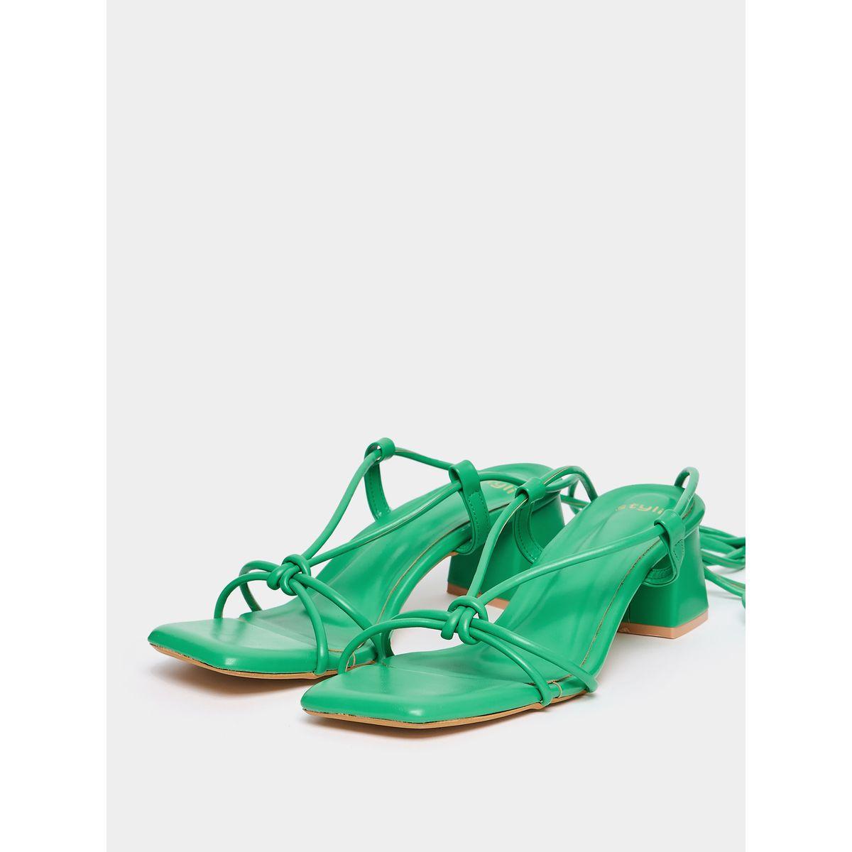 Styli Tie Around Criss Cross Block Heel Sandals-women-shoes-heels-image-3