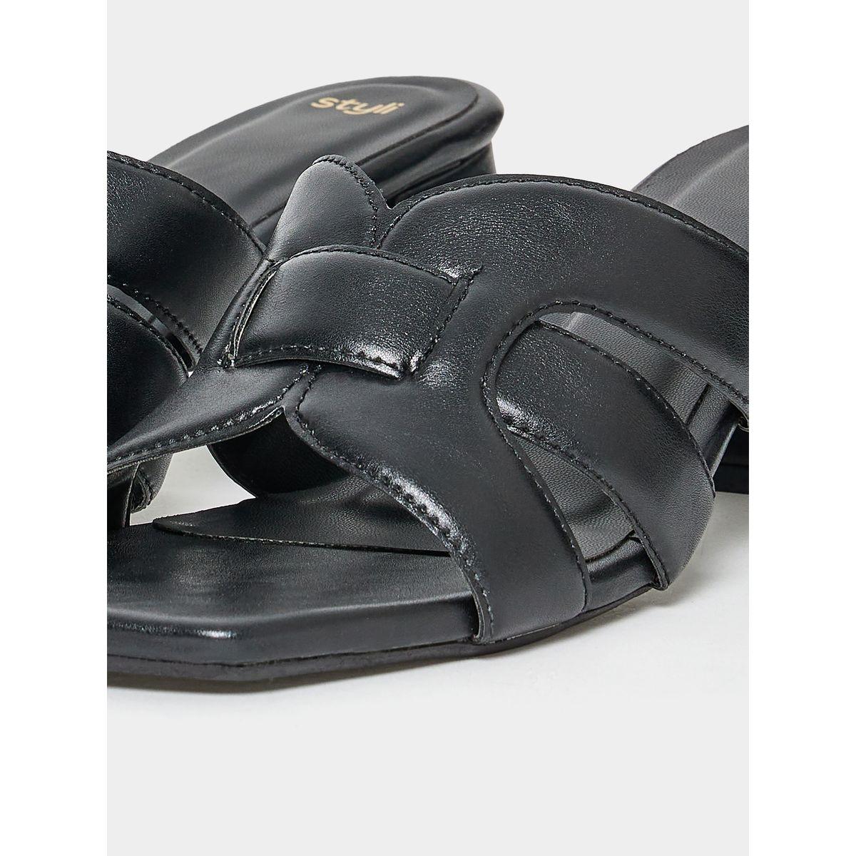 Styli Tailored Cut Band Block Heel Sandals-women-shoes-heels-image-6