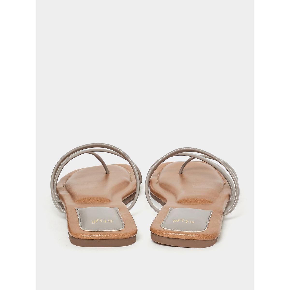Styli Slim Strap Cushion Footbed Flat Sandals-women-shoes-sandals-flats-image-4