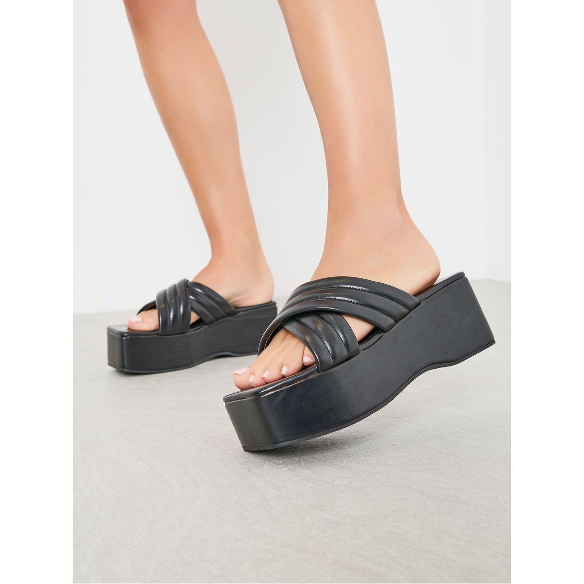 Styli Cross Band Platform Sandals-women-shoes-heels-image-1