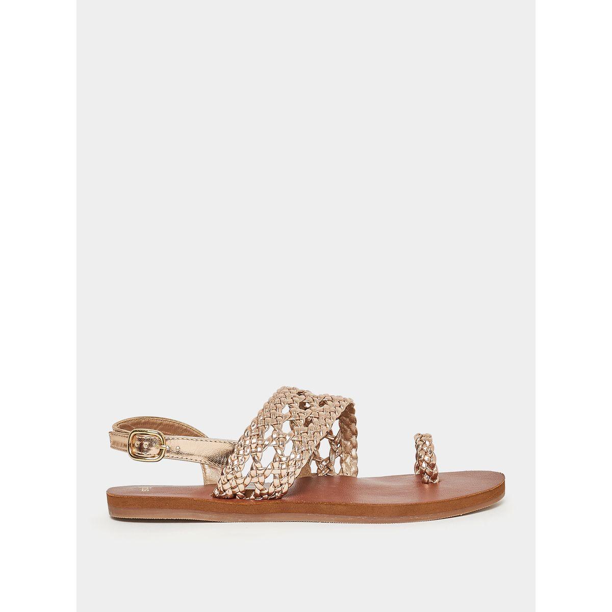 Styli Braided Strap Toe Post Flat Sandals-women-shoes-sandals-flats-image-2