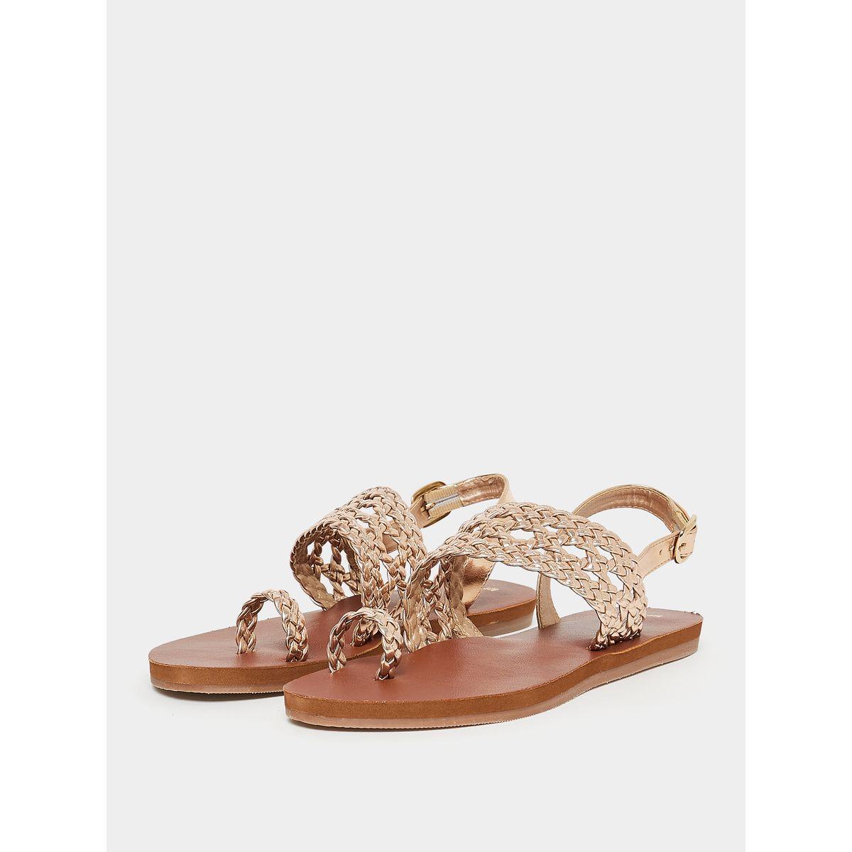 Styli Braided Strap Toe Post Flat Sandals-women-shoes-sandals-flats-image-3