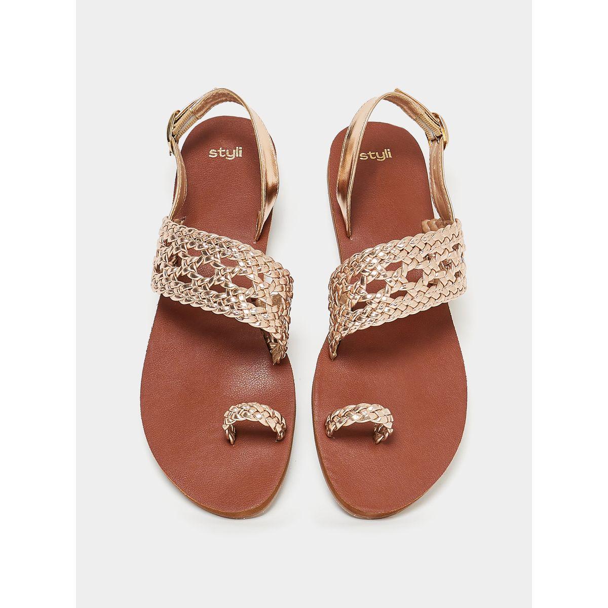 Styli Braided Strap Toe Post Flat Sandals-women-shoes-sandals-flats-image-5