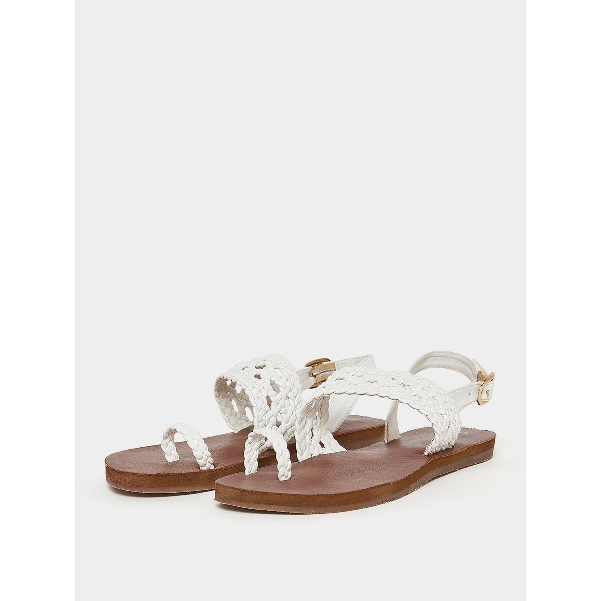 Styli Braided Strap Toe Post Flat Sandals-women-shoes-sandals-flats-image-3