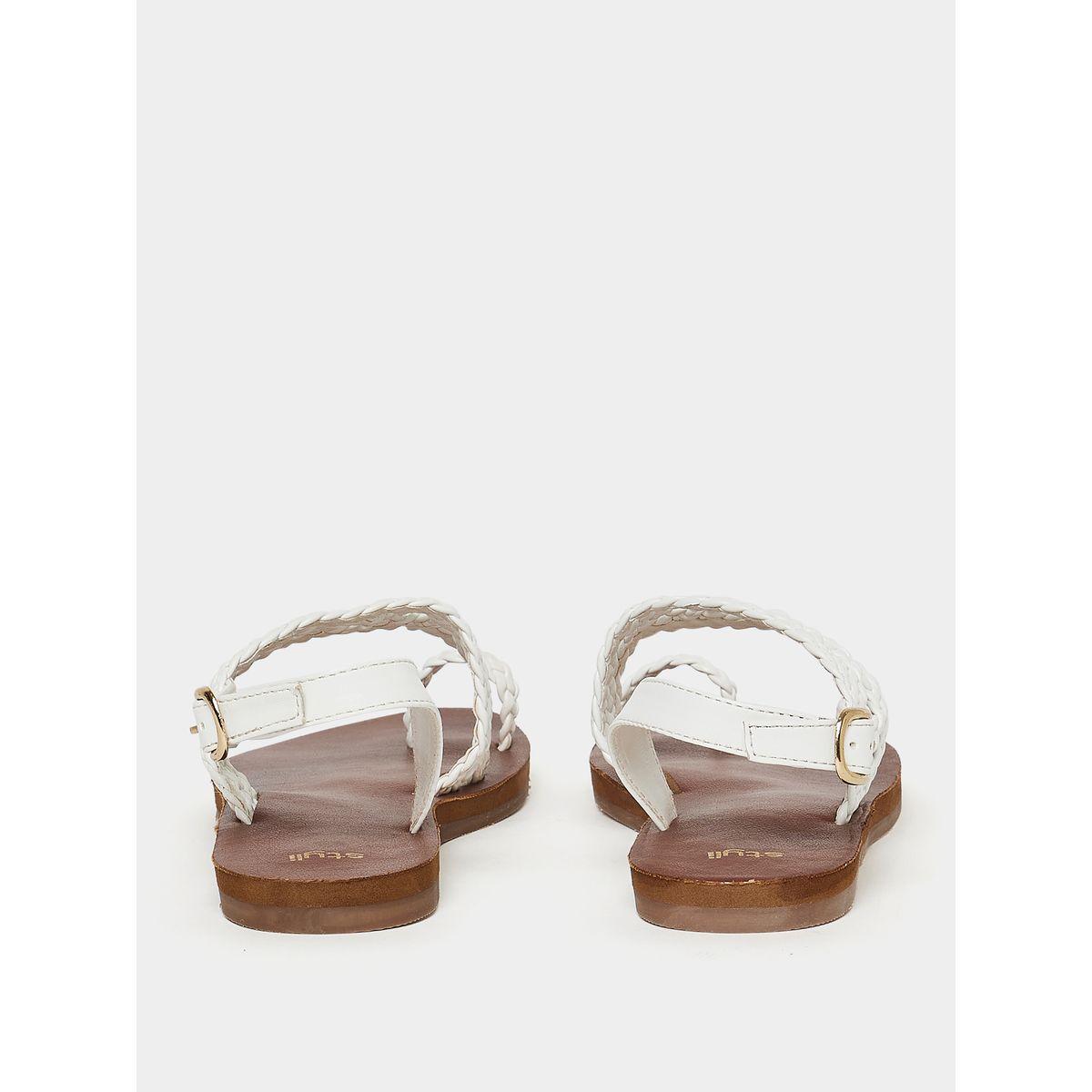 Styli Braided Strap Toe Post Flat Sandals-women-shoes-sandals-flats-image-4