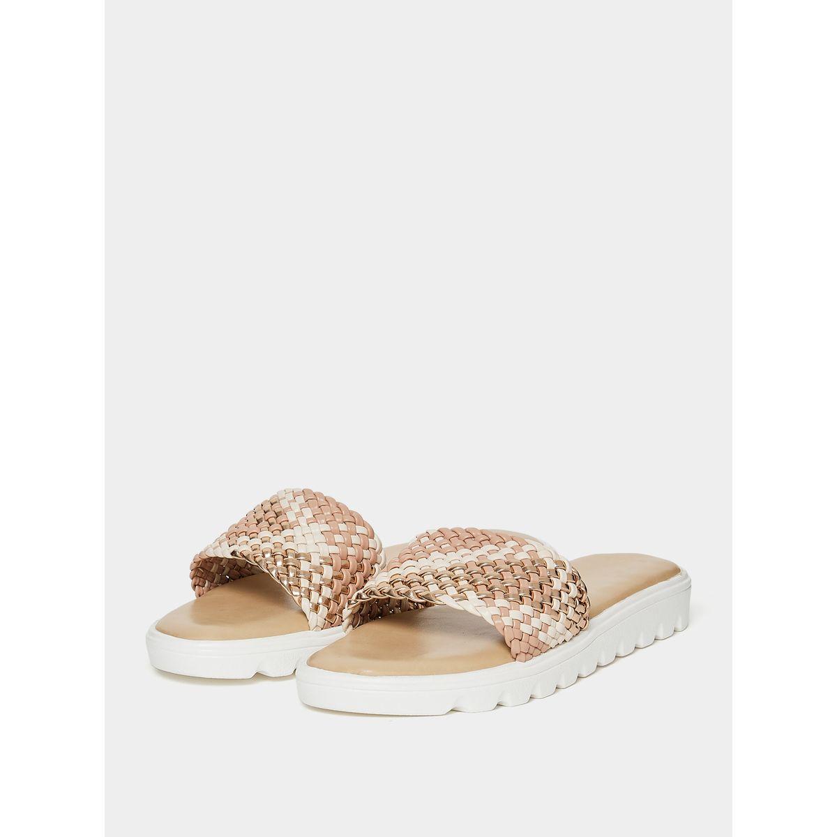 Styli Knitted Band Open Toe Sandals-women-shoes-sandals-flats-image-3