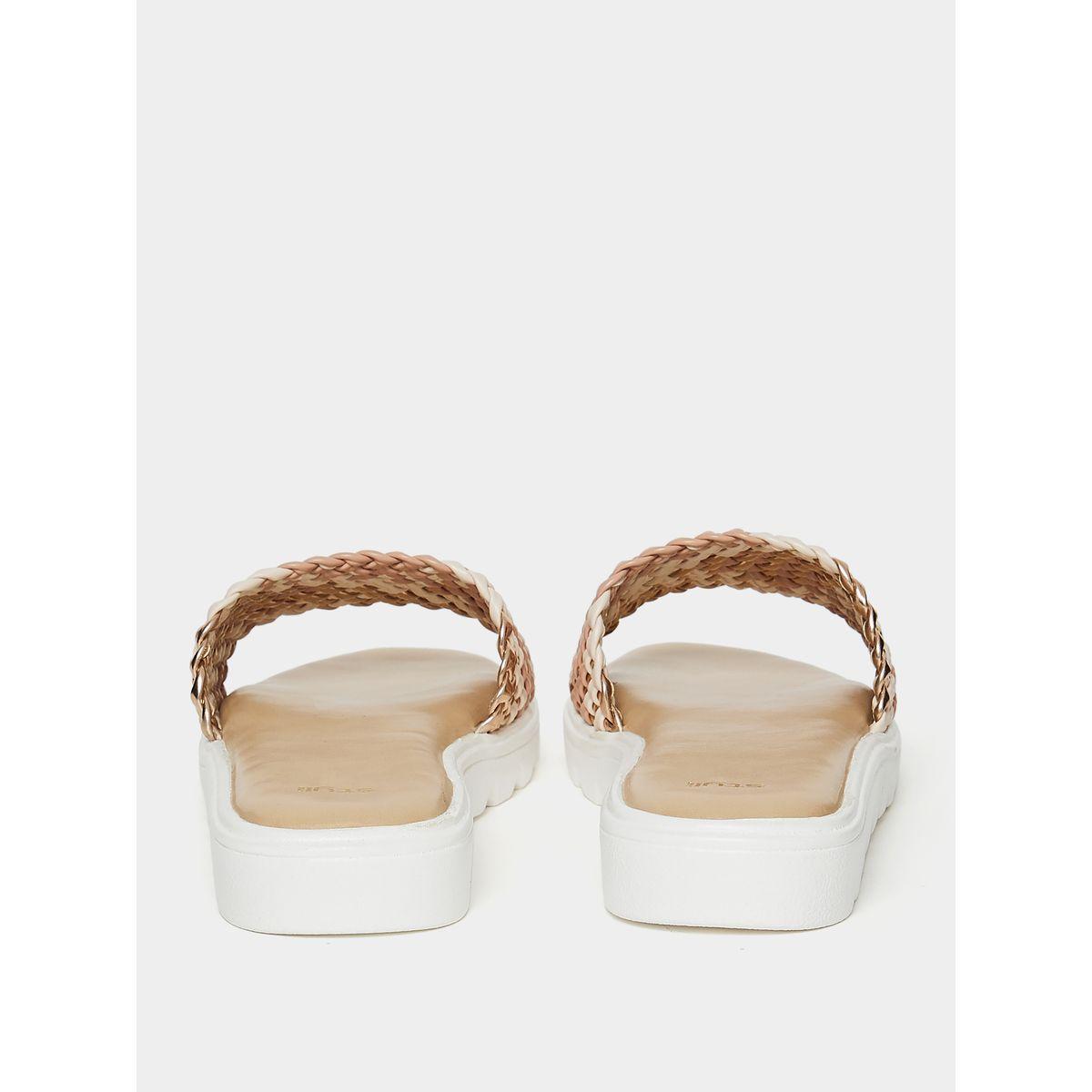 Styli Knitted Band Open Toe Sandals-women-shoes-sandals-flats-image-4