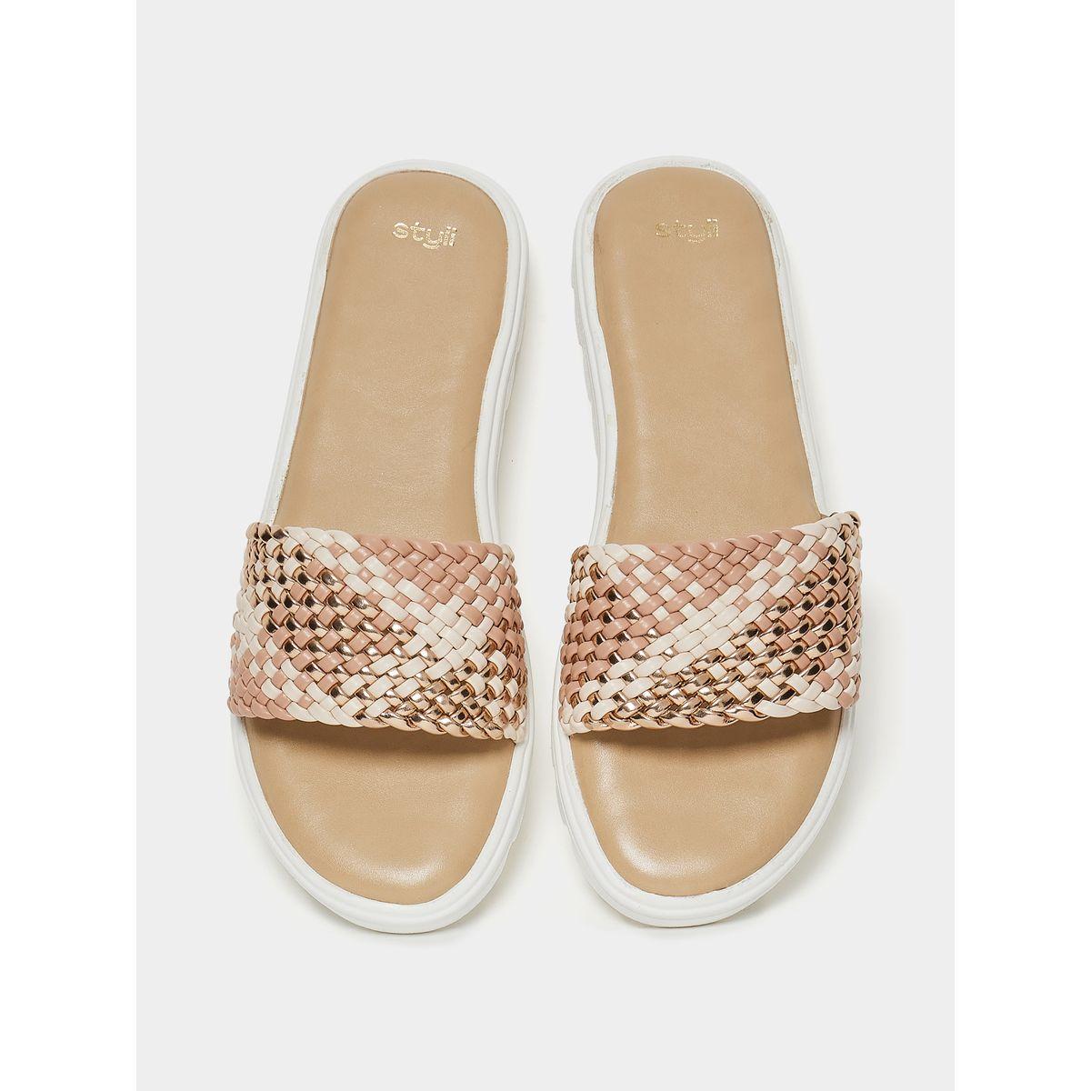 صندل فلات بسير محبوك-women-shoes-sandals-flats-image-5