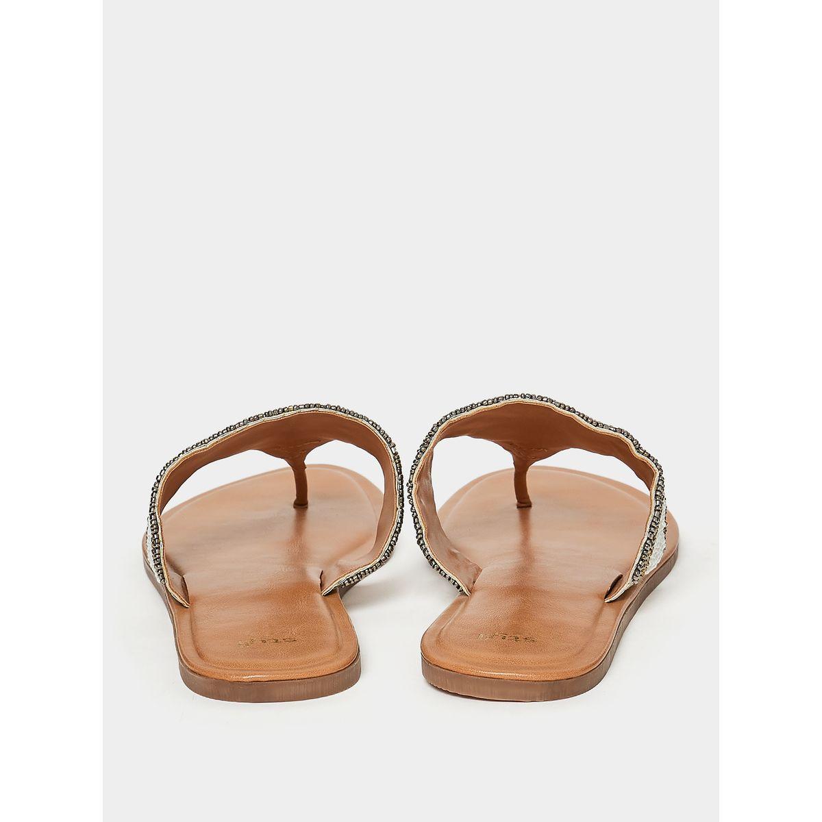 Styli Beaded Band Flat Sandals-women-shoes-sandals-flats-image-4