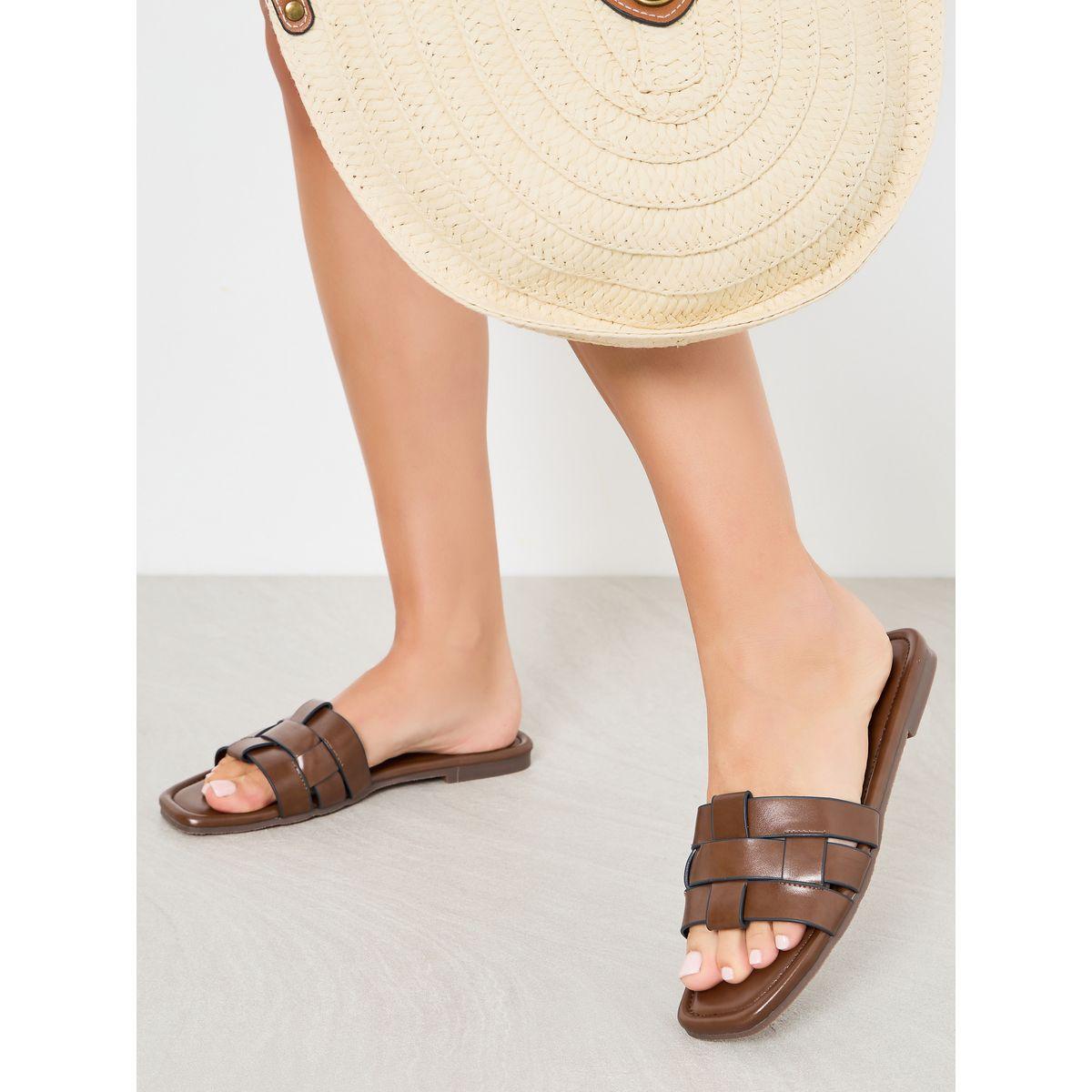 Styli Tailored Band Interlocked Flat Sandals-women-shoes-sandals-flats-image-1