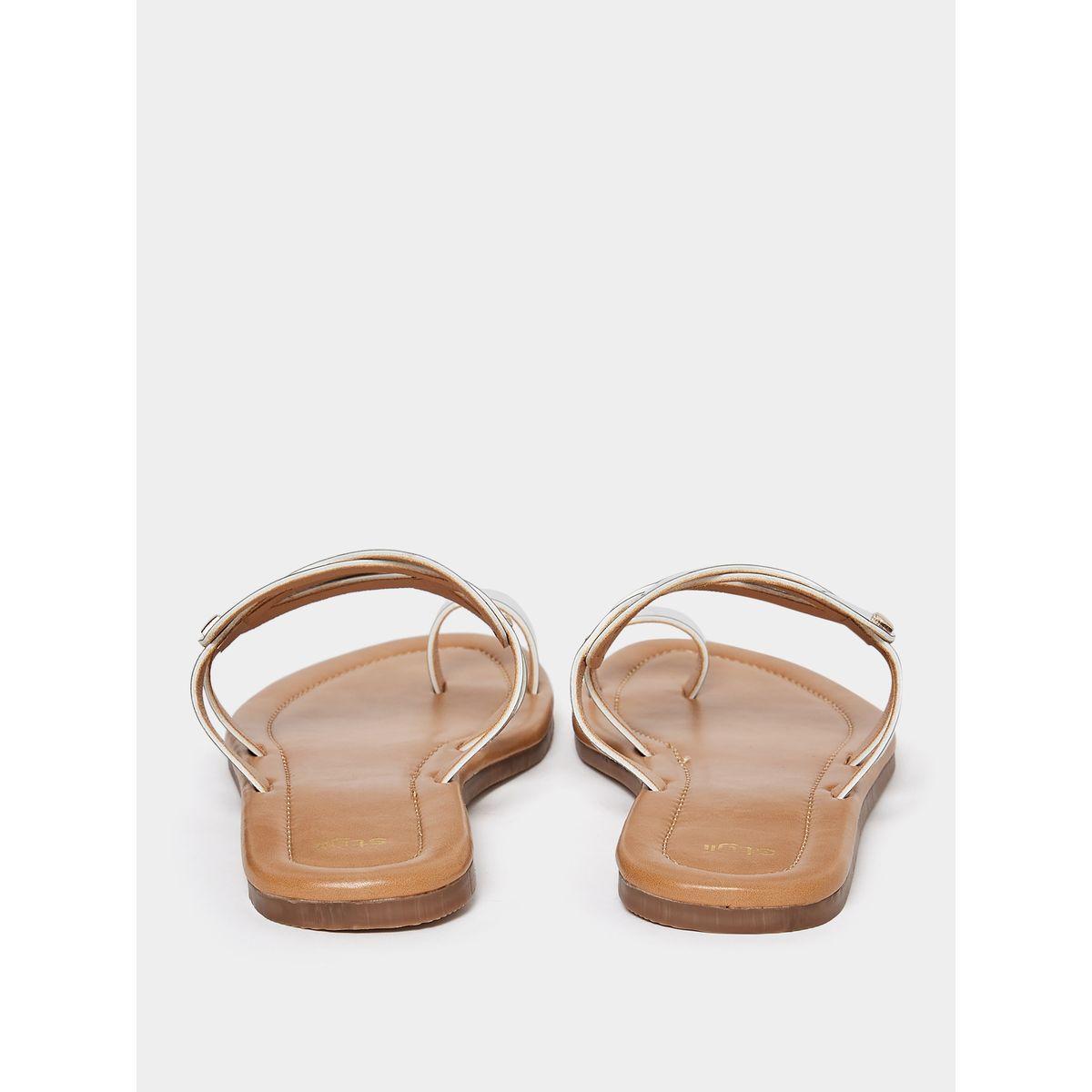 صندل فلات بسيور لامعة-women-shoes-sandals-flats-image-3