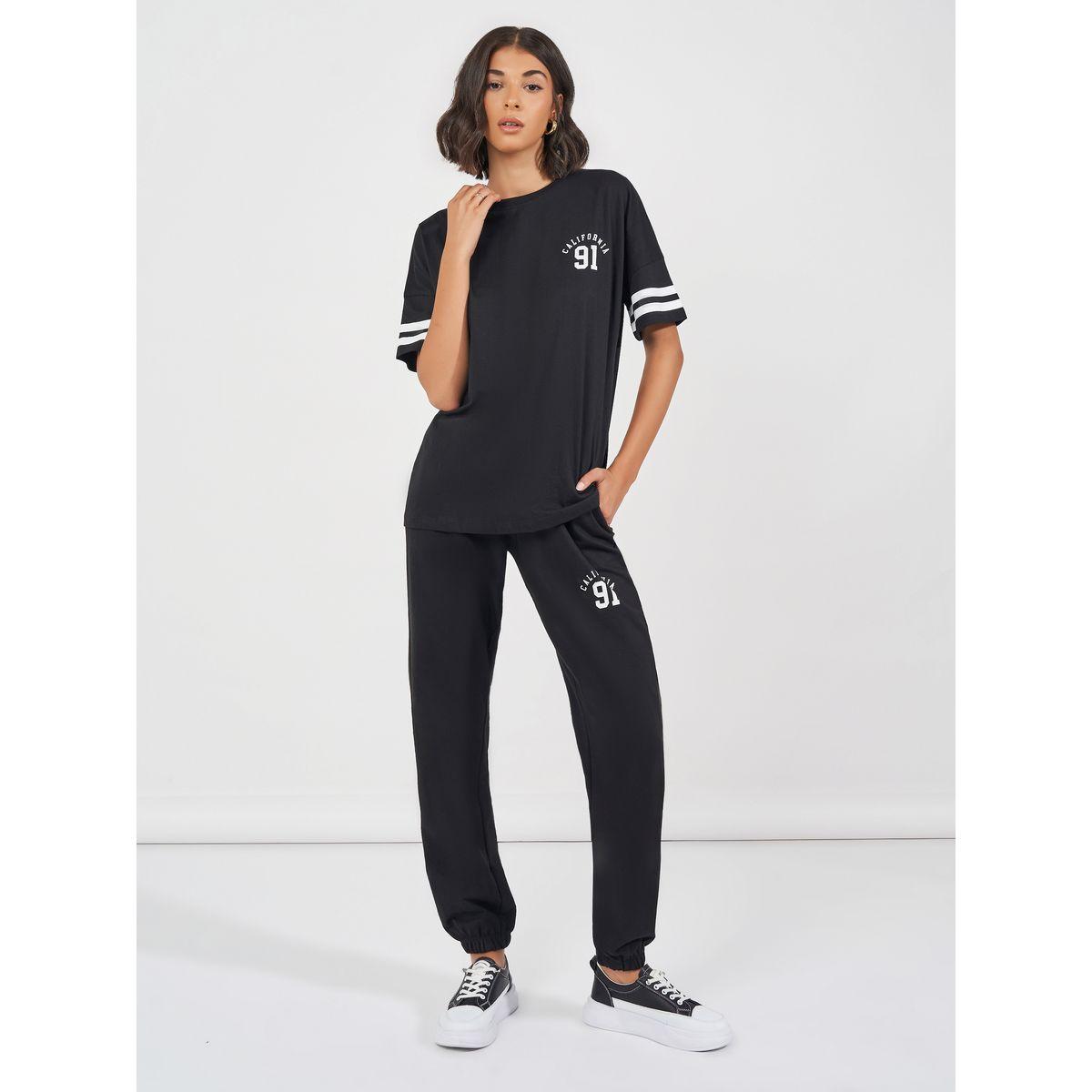 طقم منسق من جوغر مع تيشيرت فضفاض بأكتاف منخفضة-women-clothing-coordsets-image-1