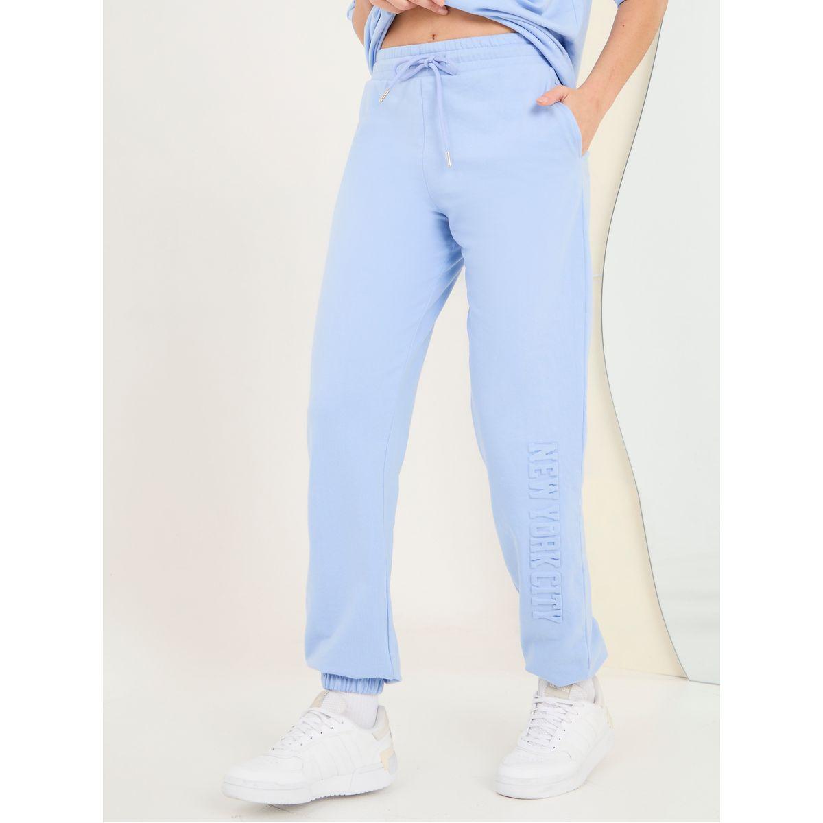 Styli Elevate Oversized Drop Shoulder Embossed Print T-Shirt & Jogger Co-Ords-women-clothing-coordsets-image-4