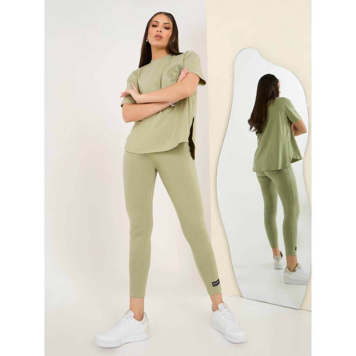 Styli Elevate Oversized Embossed Print T-Shirt & Leggings Co-Ords-women-clothing-coordsets-image-2