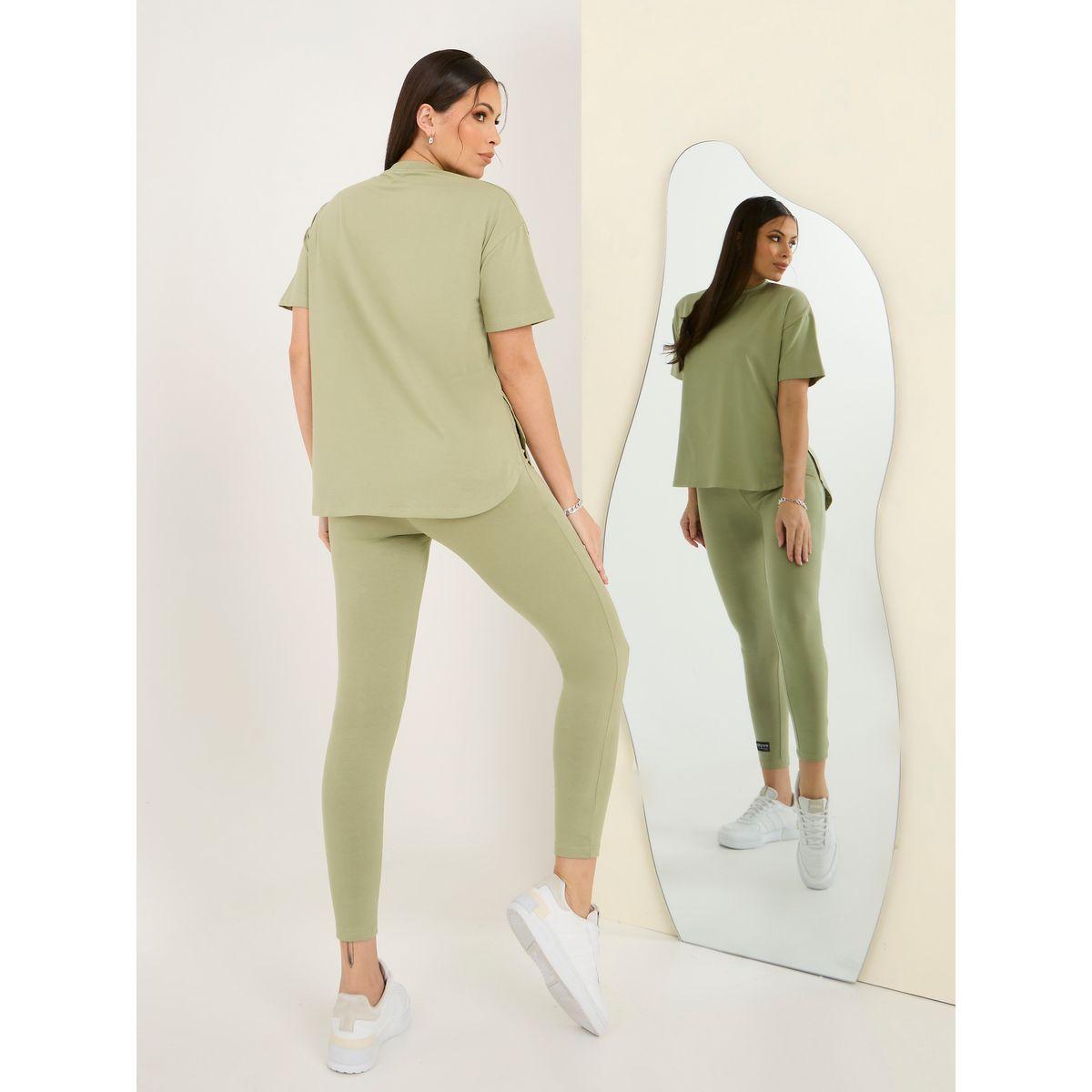 Styli Elevate Oversized Embossed Print T-Shirt & Leggings Co-Ords-women-clothing-coordsets-image-6