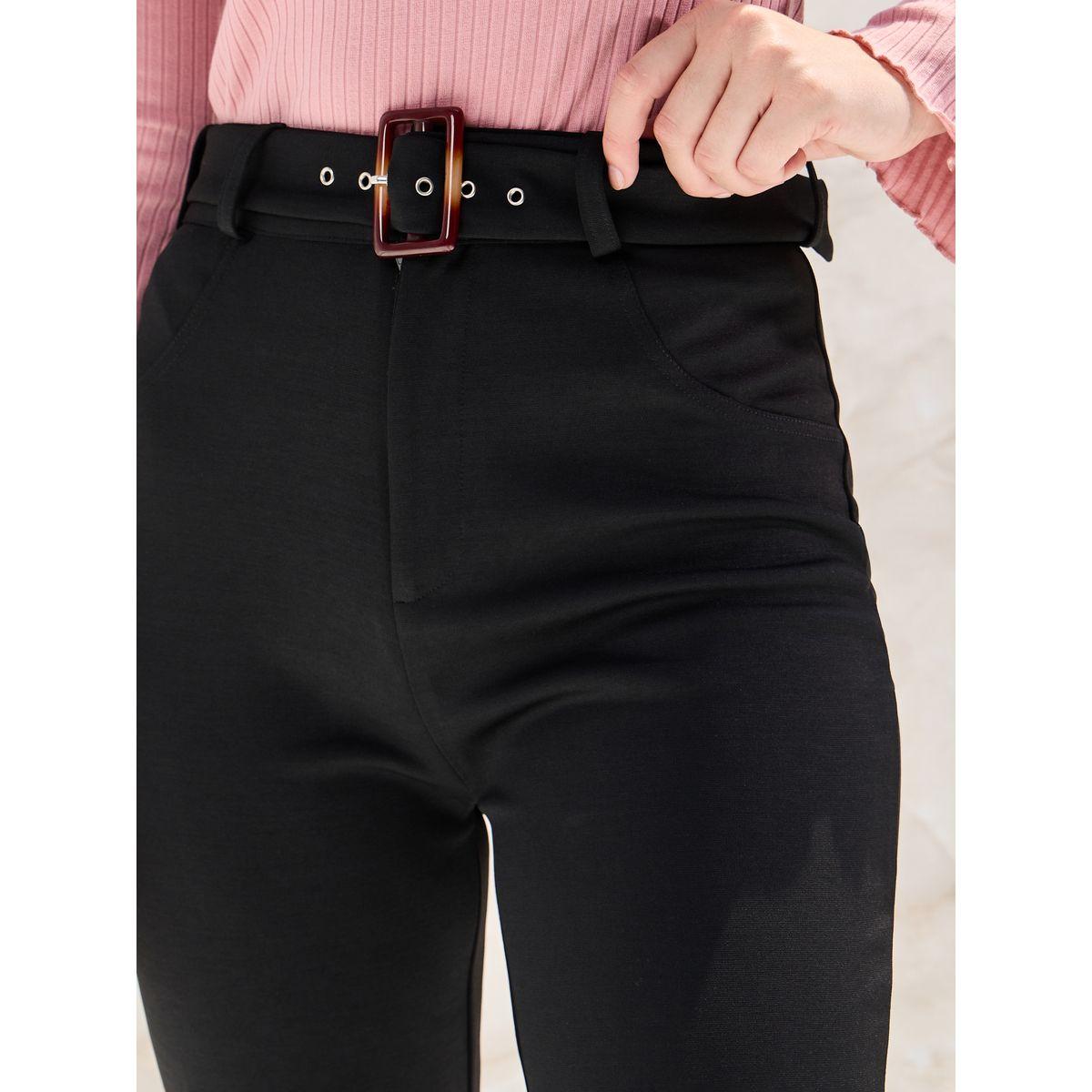 بنطال بشق جانبي وحزام خصر-women-clothing-bottoms-trousers-image-3