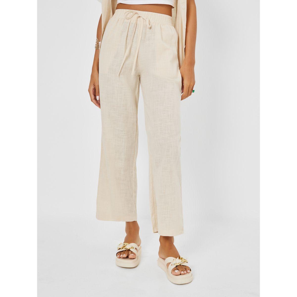 Styli Linen Look Shirt & Straight Leg Trouser Co-Ord Set-women-clothing-coordsets-image-5