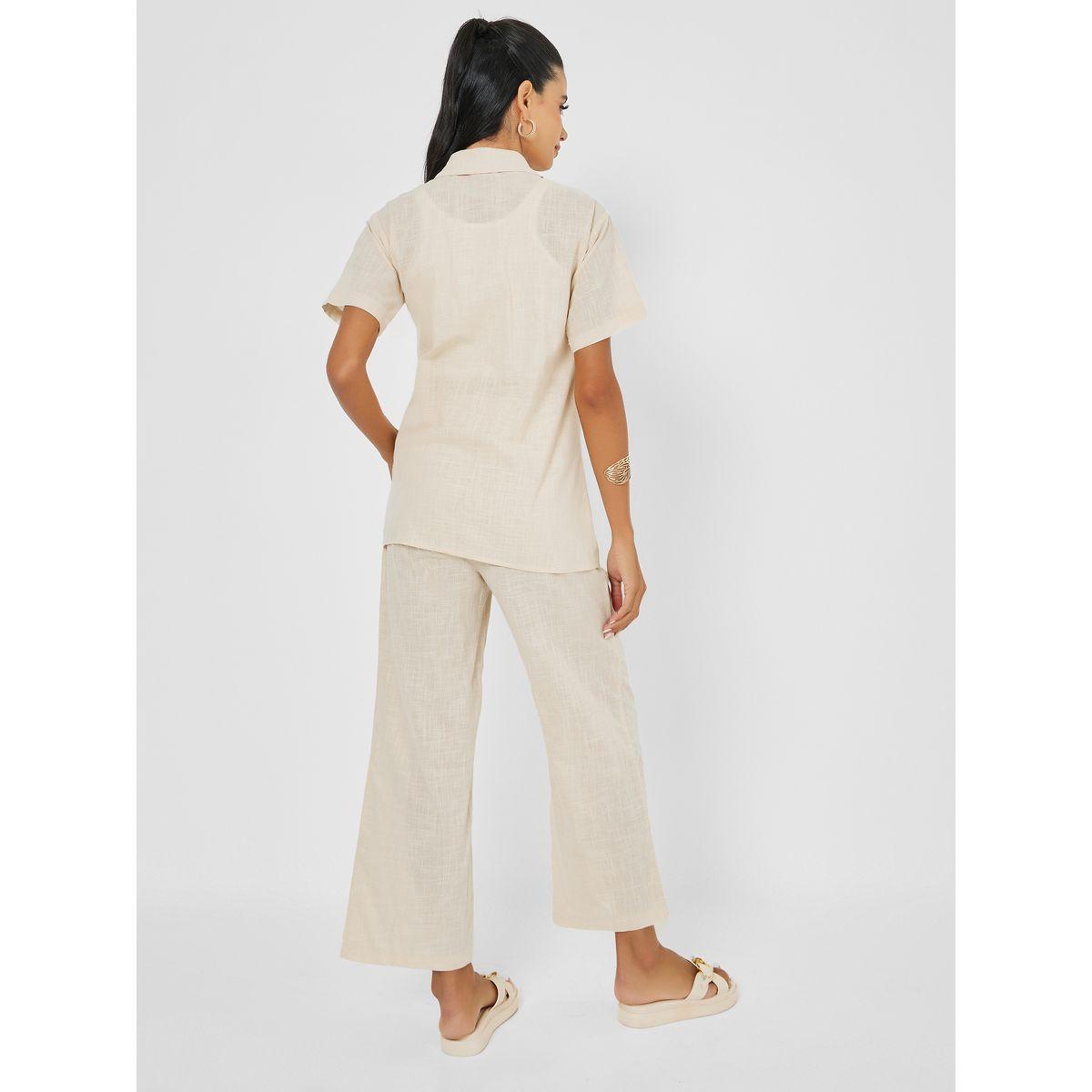 Styli Linen Look Shirt & Straight Leg Trouser Co-Ord Set-women-clothing-coordsets-image-6