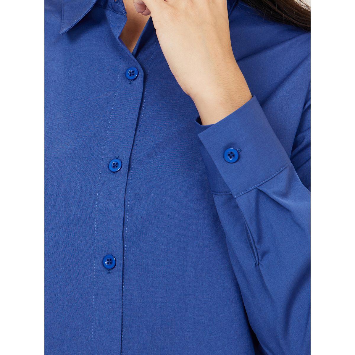 Styli Solid Longline Shirt & Wide Leg Trouser Co-Ord Set-women-clothing-coordsets-image-3