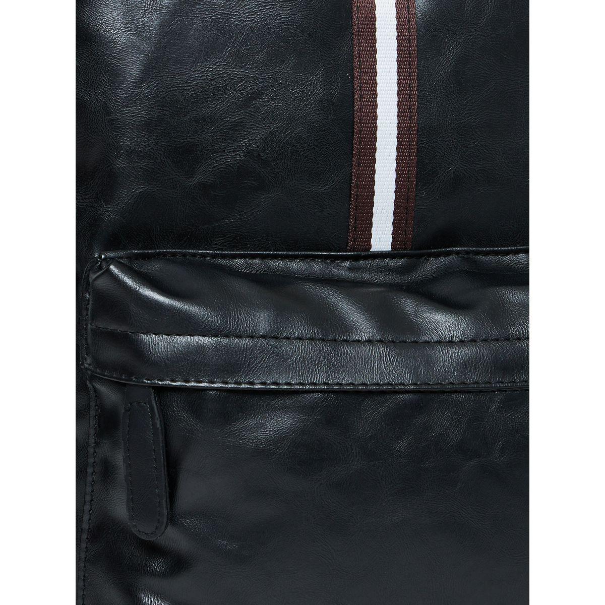 Styli Contrast Strap Faux Leather Backpack-women-bagsandwallets-backpacks-image-2