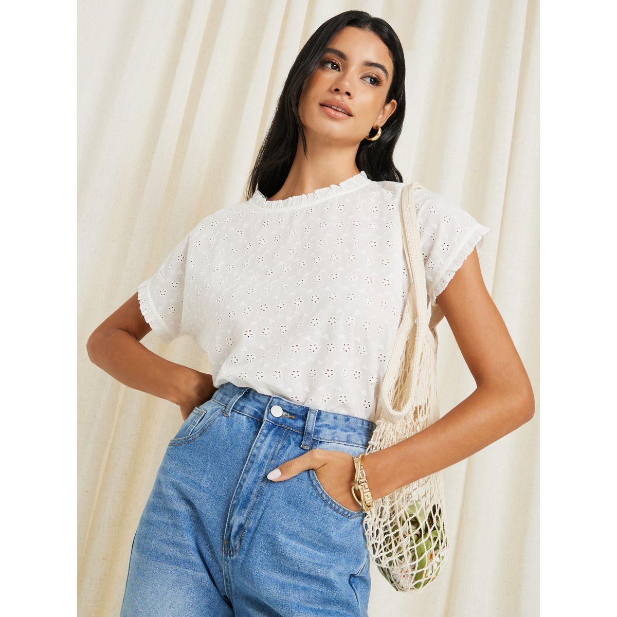 Styli Cotton Schiffli Regular Fit Blouse-women-clothing-shirtsandblouses-blouses-image-1