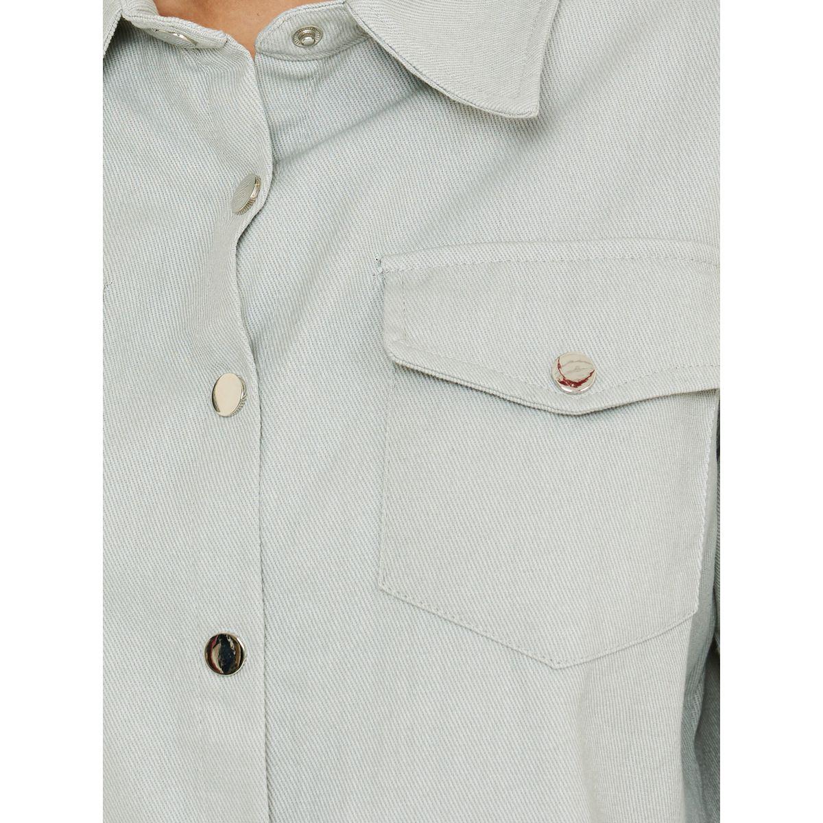 Styli Popper Button Oversized Shirt with Flap Pocket-women-clothing-shirtsandblouses-shirts-image-4