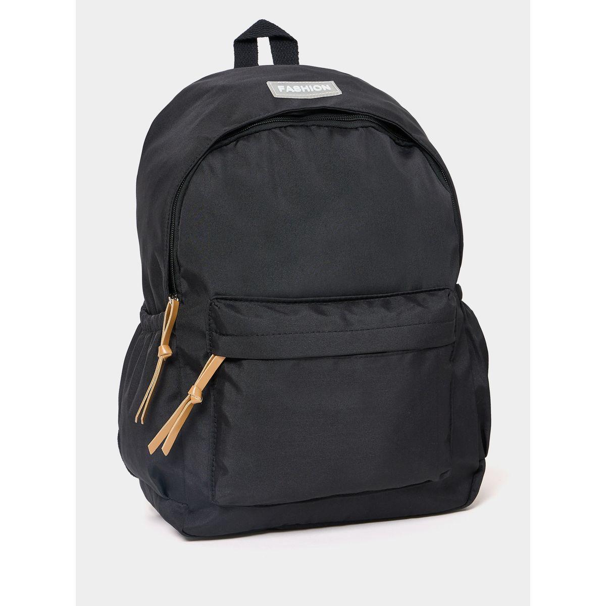 Styli Solid Pocket Detail Backpack-women-bagsandwallets-backpacks-image-1