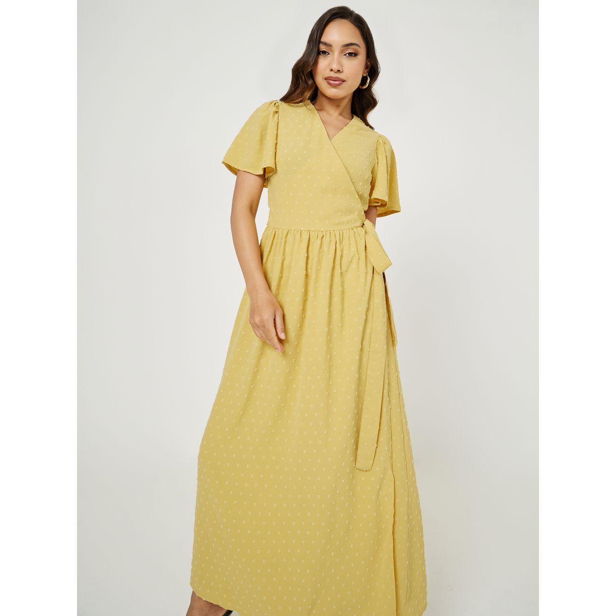 Styli Dobby Wrap Maxi Dress with Tie Waist-women-clothing-dresses-image-2