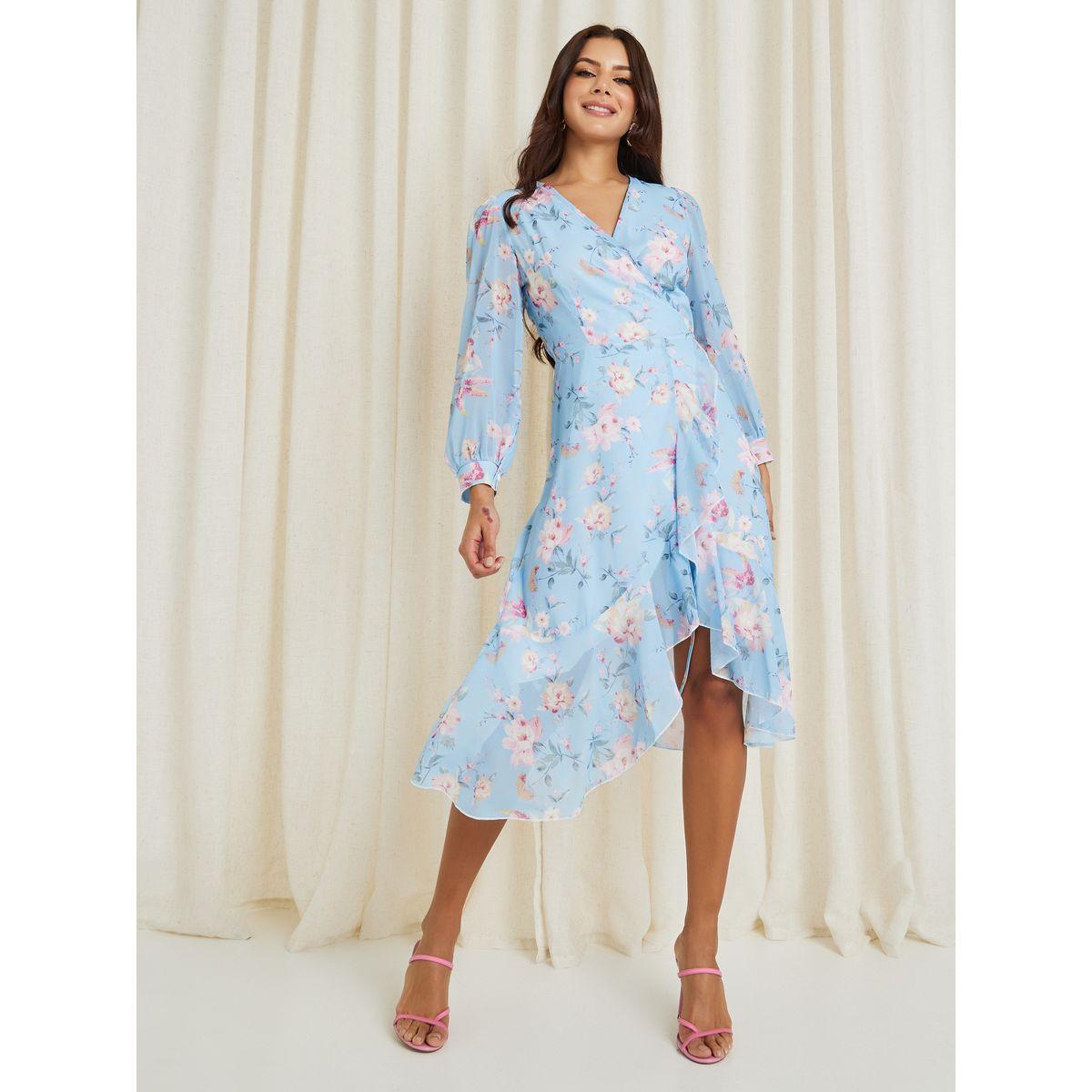 Styli Floral Print Chiffon Wrap Midi Dress-women-clothing-dresses-image-2